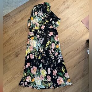 Petal & Pup Annabelle Mockneck Satin Midi Dress